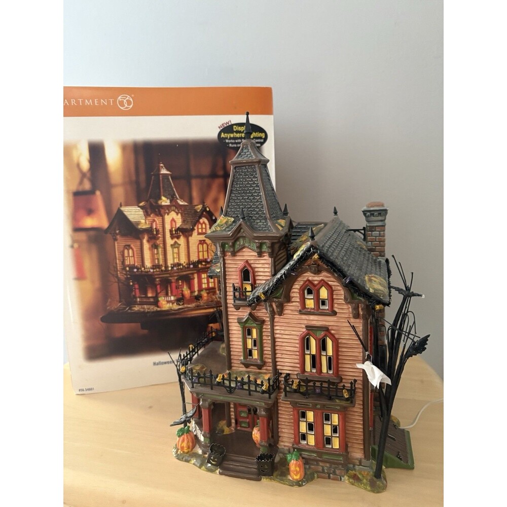 Department 56 Halloween Victorian House 54601 Snow Village Lighted